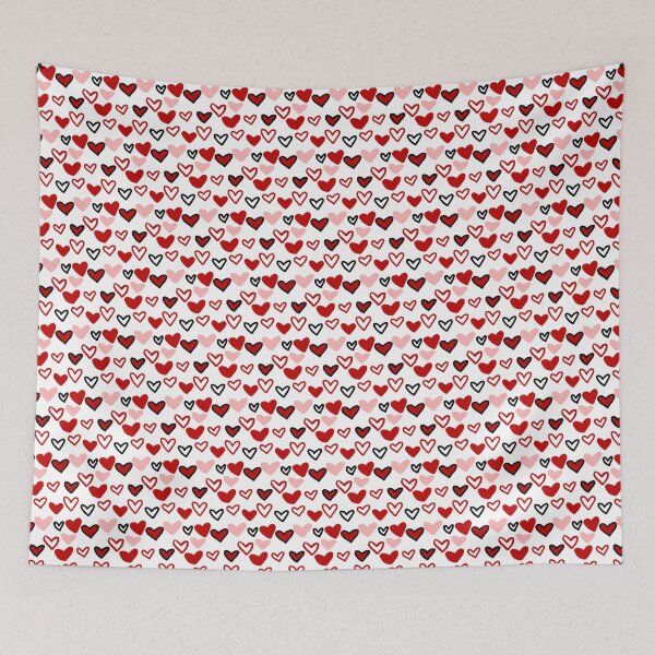 Item preview, Hand Drawn Hearts - Pink Red Black - Valentine’s Day designed and sold by FoxfireAndCo.
