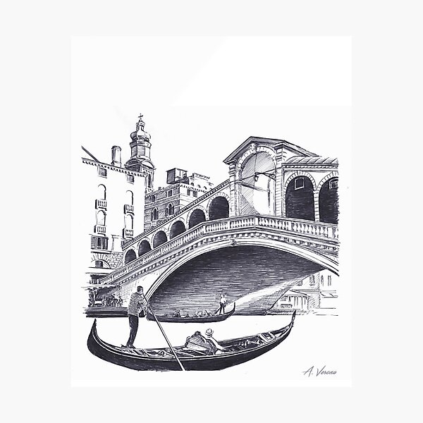 A4 print "Venice" pencil drawing wall art | eBay