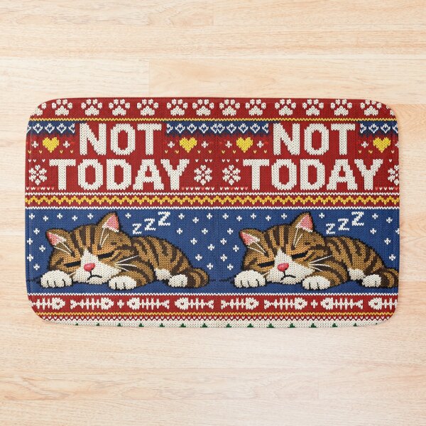 Item preview, Tired Cat – Humorous saying in knitted style designed and sold by Mauswohn.