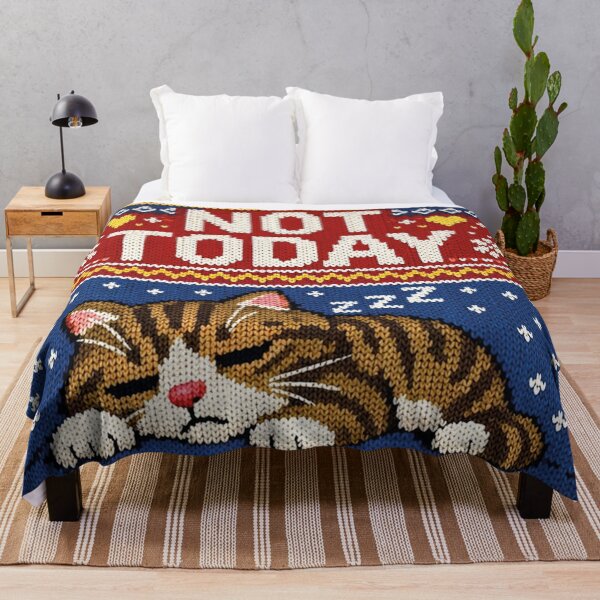 Item preview, Tired Cat – Humorous saying in knitted style designed and sold by Mauswohn.