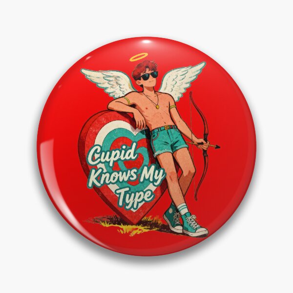Item preview, Cupid Knows My Type – Retro Valentine Funny Cupid T-Shirt designed and sold by Maximilianos.