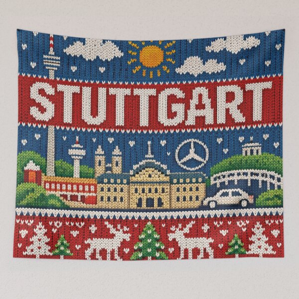 Item preview, Stuttgart Skyline Knitted Picture – Urban Baden-Württemberg Design designed and sold by Mauswohn.