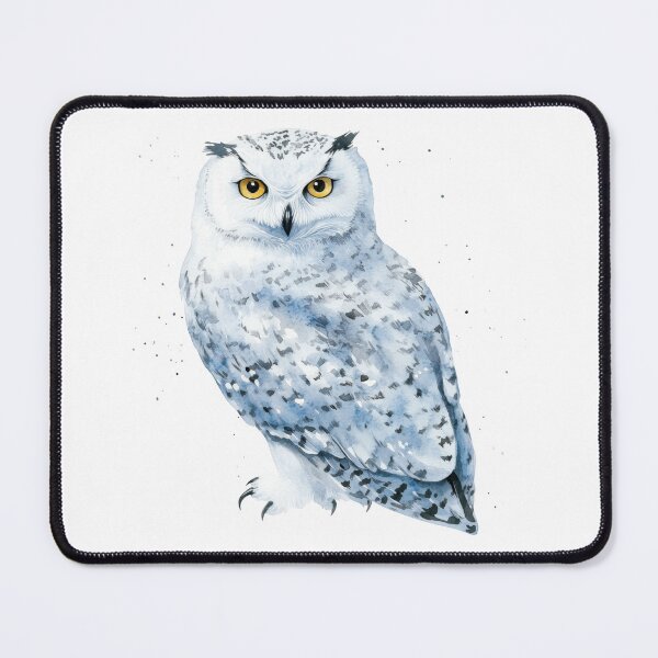 Item preview, Watercolor Snowy Owl Illustration with Yellow Eyes designed and sold by CharlieDesings.