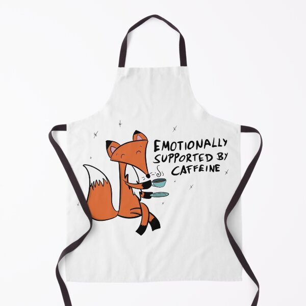 Item preview, Emotionally Supported By Caffeine - Coffee Lover Cute Fox designed and sold by DesignFreakArt.