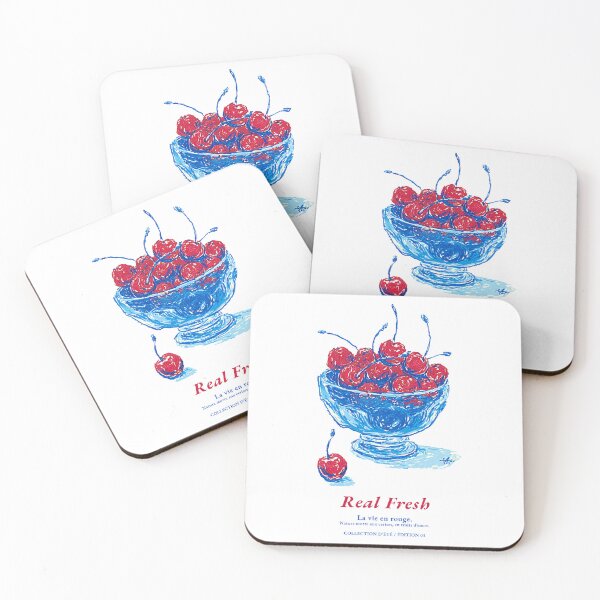 Item preview, Cherry Bowl Illustration with French Typography and Summer Aesthetic designed and sold by KrintoryTees.