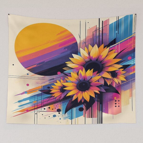 Item preview, Chromatic Bloom 26 – Abstract Floral Geometry in Vibrant Color designed and sold by Okmanoo.