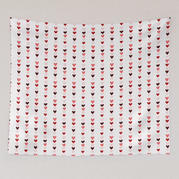 Item preview, Alternating Heart Stripes - Red Burgundy Pink - Hand Drawn designed and sold by FoxfireAndCo.