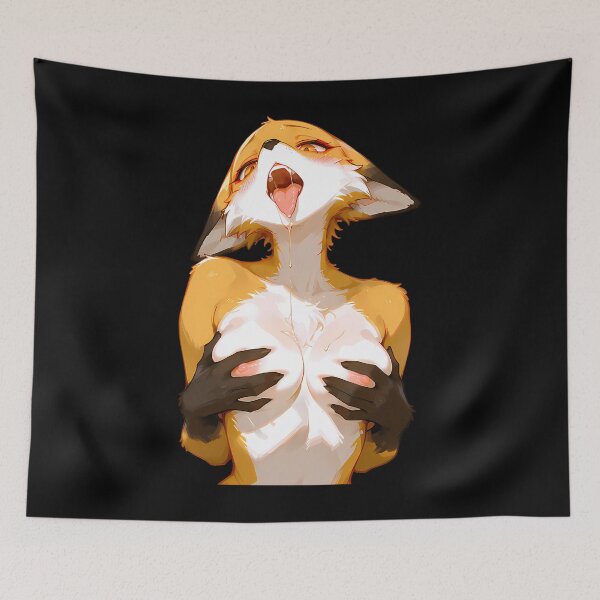 Item preview, Hot Anime Furry Fox Holding Her Breasts designed and sold by andrewbowen119.
