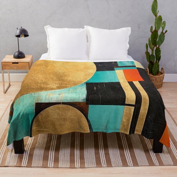 Item preview, Abstract Modern Shapes Painting (Orange, Gold) designed and sold by Cygnus-Designs.