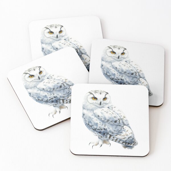 Item preview, Detailed Watercolor Painting of a Snowy Owl Perched designed and sold by CharlieDesings.
