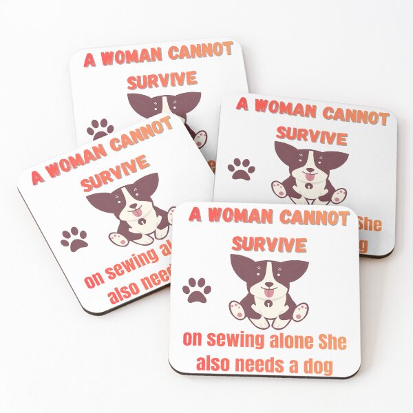 Item preview, A Woman Cannot Survive on Sewing Alone - Funny Sewing Dog T-shirt designed and sold by Artistshert.