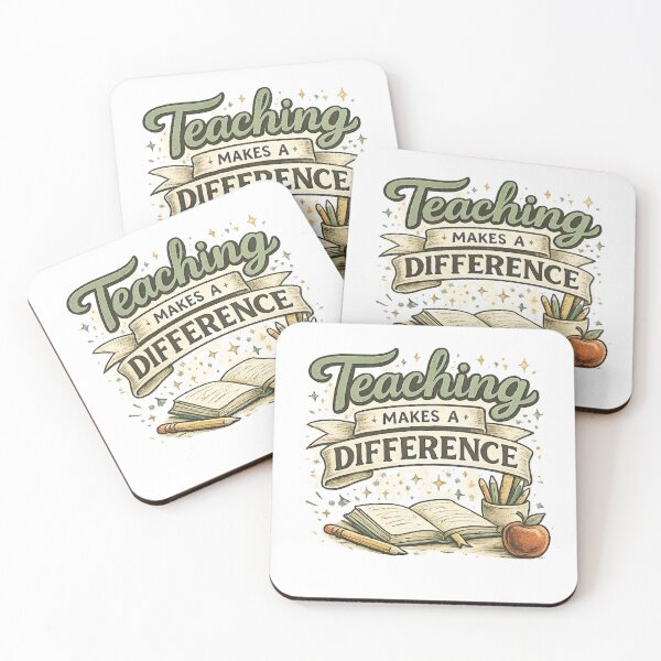 Item preview, Teaching Makes a Difference – Inspirational Teacher Quote, Vintage Minimal Teacher Design designed and sold by BlossomedGlow.