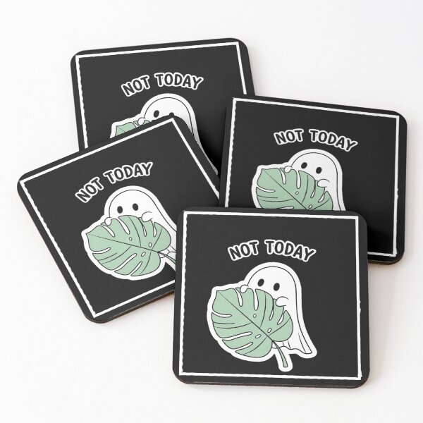 Item preview, Ghost Hiding Behind Leaf - Cute Social Anxiety Art designed and sold by Skill_&_Stone.
