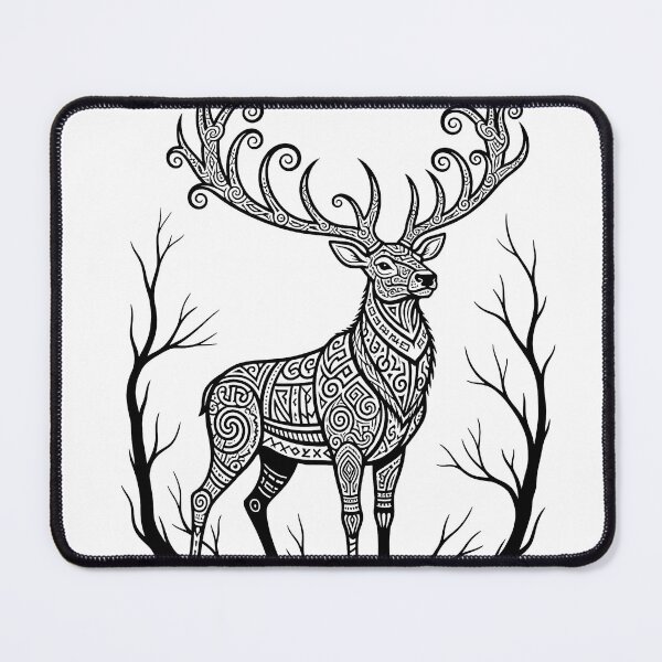 Item preview, Forest Elk Spirit Line Art designed and sold by kakanto.