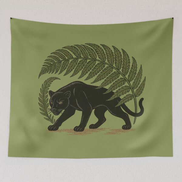 Item preview, Stealthy Black Panther – Retro Style designed and sold by SilentPowerArt.