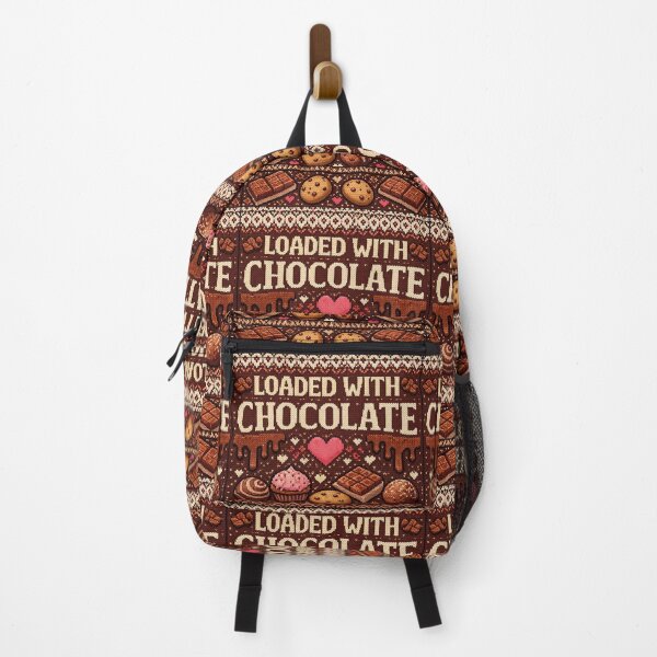 Item preview, Loaded with chocolate – Humorous chocolate knitting saying designed and sold by Mauswohn.