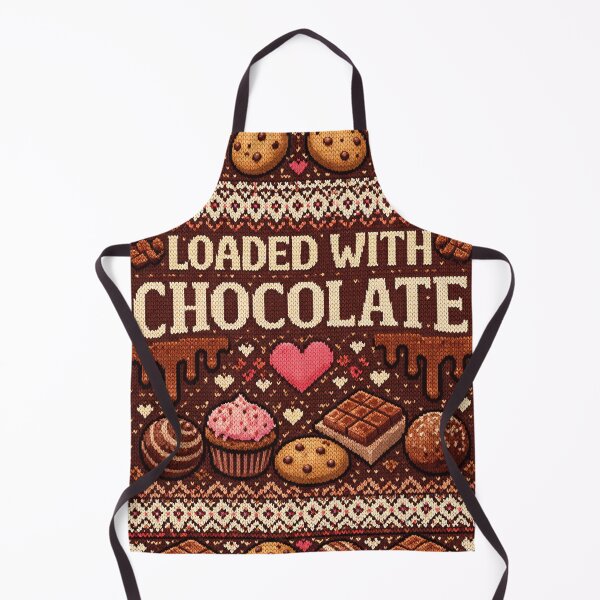 Item preview, Loaded with chocolate – Humorous chocolate knitting saying designed and sold by Mauswohn.