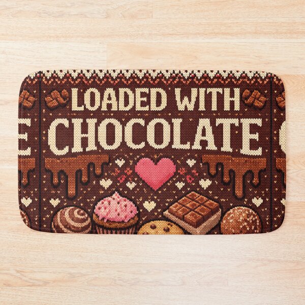Item preview, Loaded with chocolate – Humorous chocolate knitting saying designed and sold by Mauswohn.