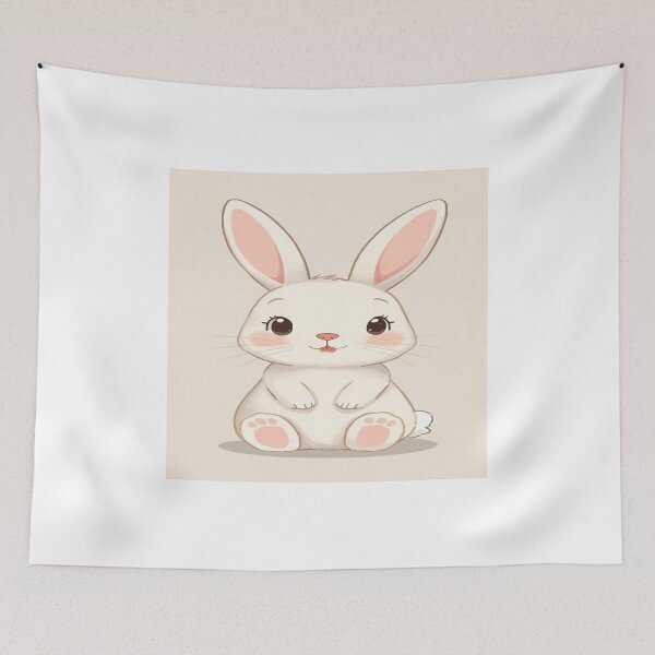 Item preview, Cute Illustrated Bunny in Soft Pastel Colors designed and sold by mari0n980.