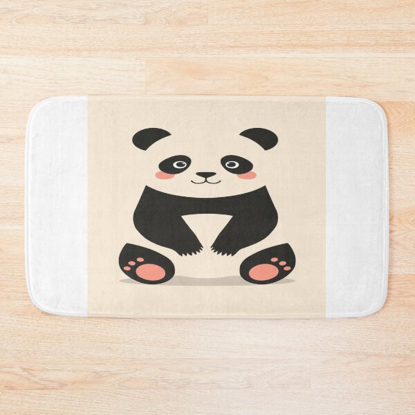 Item preview, Cute Illustrated Panda in Soft Black and Cream Pastels designed and sold by mari0n980.