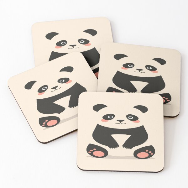 Item preview, Cute Illustrated Panda in Soft Black and Cream Pastels designed and sold by mari0n980.