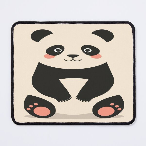 Item preview, Cute Illustrated Panda in Soft Black and Cream Pastels designed and sold by mari0n980.