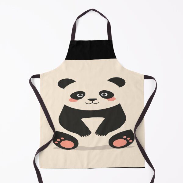 Item preview, Cute Illustrated Panda in Soft Black and Cream Pastels designed and sold by mari0n980.