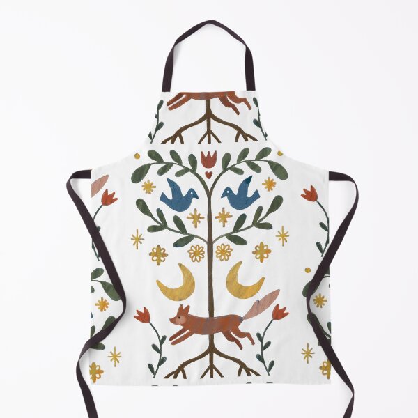 Item preview, Colorful folkloric pattern with a tree of life, fox, and birds designed and sold by Dormitria.