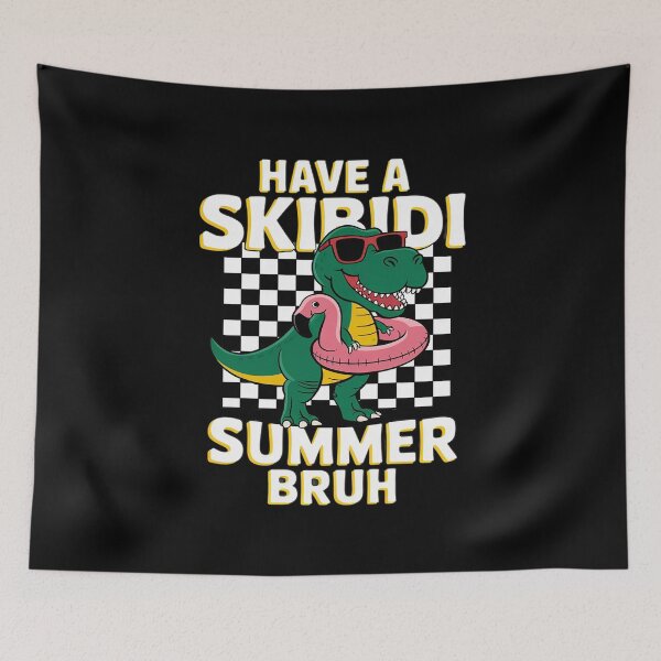 Item preview, Have A Skibidi Summer Bruh Dinosaur Flamingo Float teacher  designed and sold by MarkLeedsArt.