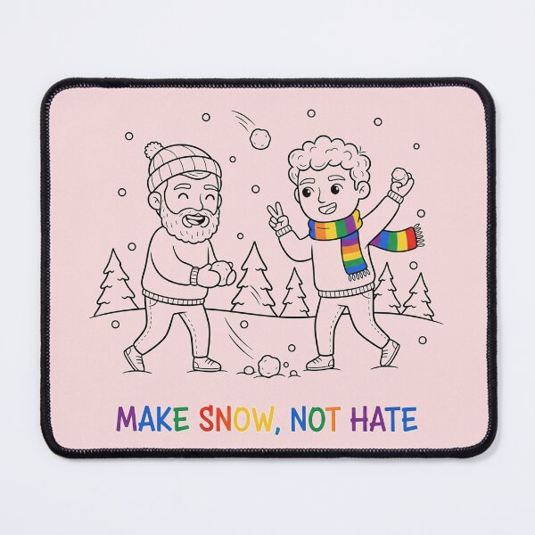 Item preview, Make Snow, Not Hate – Gay Winter Snowball Fight (Pride Rainbow) designed and sold by Elando1212.