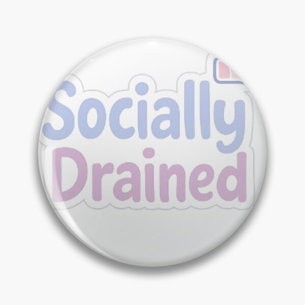 Item preview, Socially Drained – Introvert Energy Sticker designed and sold by EmotionallyAFK.