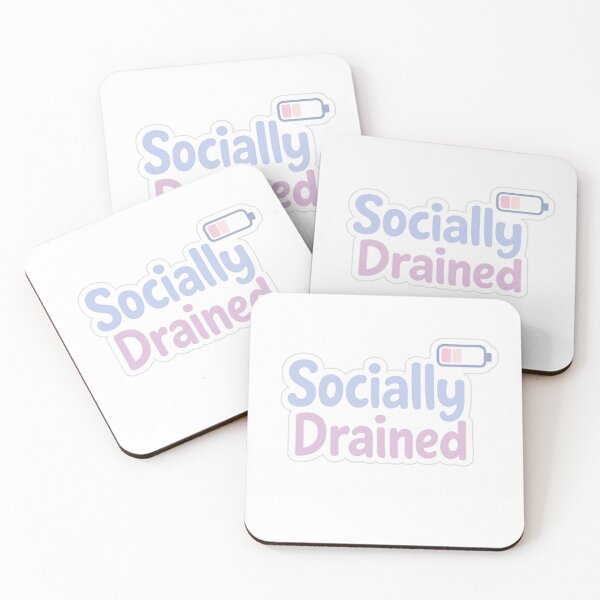 Item preview, Socially Drained – Introvert Energy Sticker designed and sold by EmotionallyAFK.