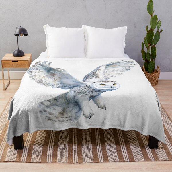 Item preview, Watercolor Snowy Owl in Flight designed and sold by CharlieDesings.