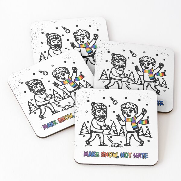 Item preview, Make Snow, Not Hate – Bold Black Ink Line Art (Rainbow Pride Accent) designed and sold by Elando1212.