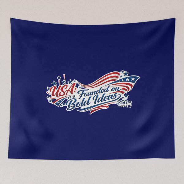 Item preview, USA: Founded on Bold Ideas – 250th Anniversary Fire T-shirt design designed and sold by digitalbitcraft.
