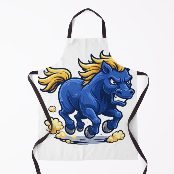 Aperçu de l'œuvre Autocollant Cheval de dessin animé en colère | Illustration de cheval sauvage créée et vendue par MiniPrintMagic.