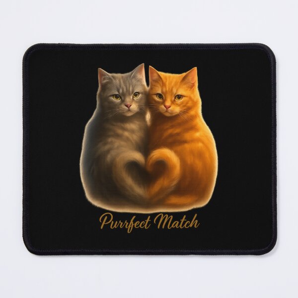 Item preview, Purrfect Match - Romantic Cat Duo Illustration designed and sold by MKreative Studio.