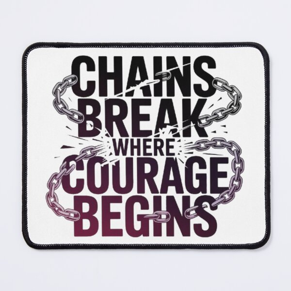 Item preview, Chains Break Where Courage Begins – Dark Anime Typography designed and sold by Marouf-Store.