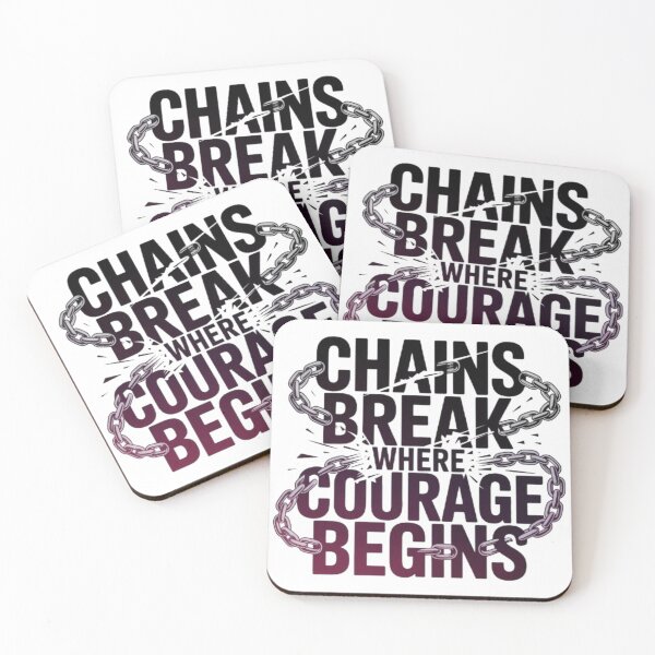 Item preview, Chains Break Where Courage Begins – Dark Anime Typography designed and sold by Marouf-Store.