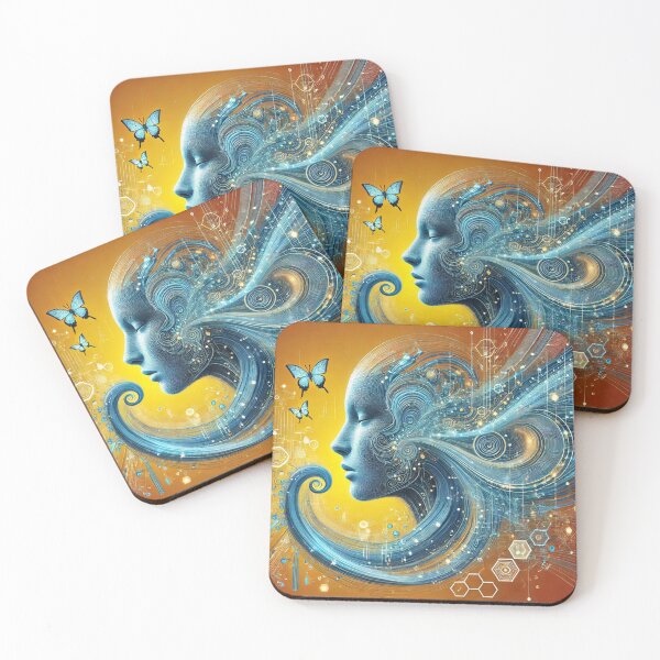 Item preview, Digital Soulwaves – Surreal Face meets Butterfly Mind and techno-poetic energy designed and sold by FotoworldEdel.
