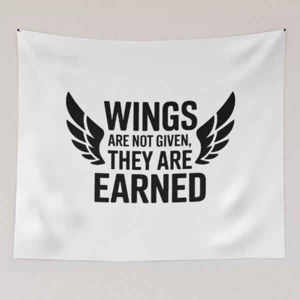 Item preview, Wings Are Not Given They Are Earned – Anime Inspired Motivation designed and sold by Marouf-Store.