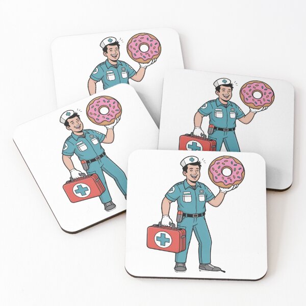 Item preview,  Paramedic With First Aid Kit and Donut designed and sold by McVrax.