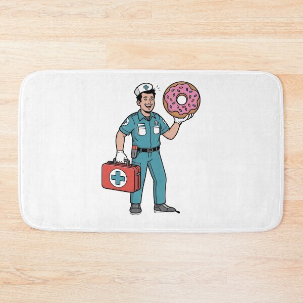 Item preview,  Paramedic With First Aid Kit and Donut designed and sold by McVrax.