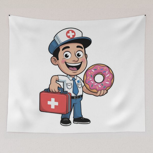 Item preview, Paramedic With First Aid Kit and Donut designed and sold by McVrax.