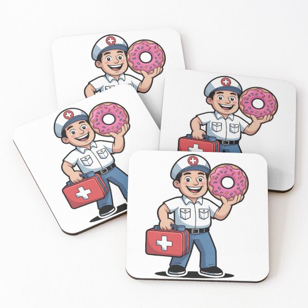 Item preview,  Paramedic With First Aid Kit and Donut designed and sold by McVrax.