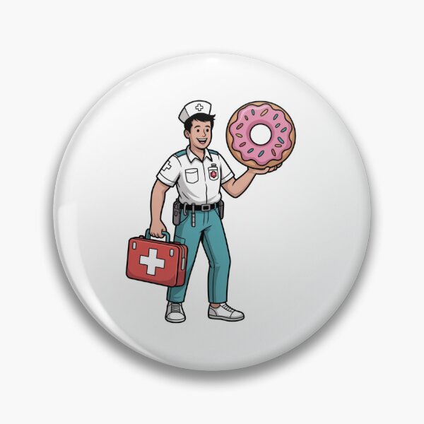 Item preview,  Paramedic With First Aid Kit and Donut designed and sold by McVrax.