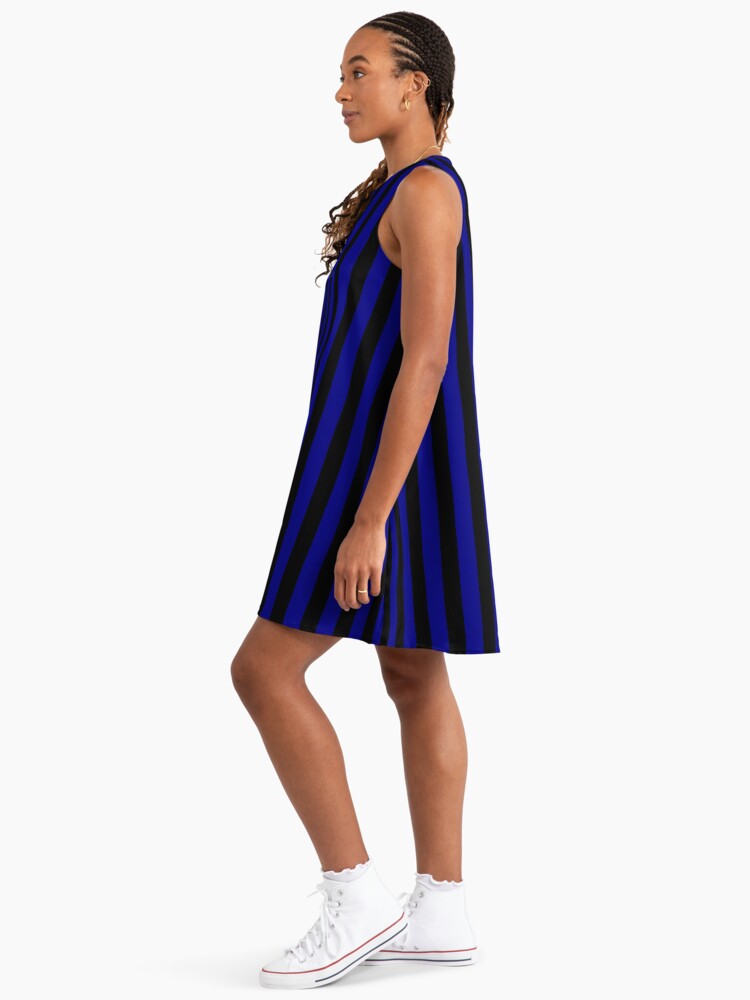 Navy Blue and Black Vertical Stripes" A-Line Dress for Sale by  ColorPatterns | Redbubble