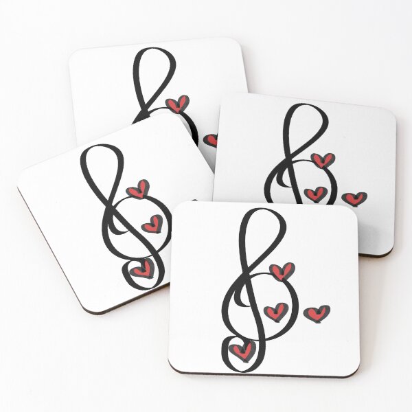 Item preview, Treble Clef Music Note with Red Hearts Illustration designed and sold by Divinedesignbydulce.