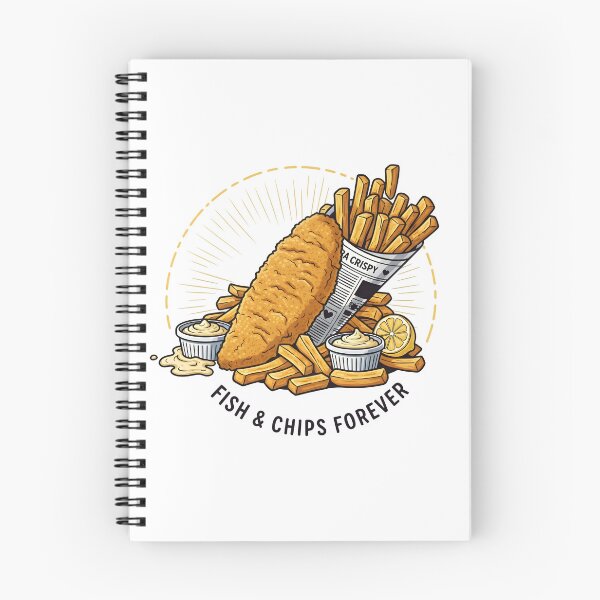 Item preview, Fish and Chips Forever Cartoon Food Art. designed and sold by The-T-In-Retro.