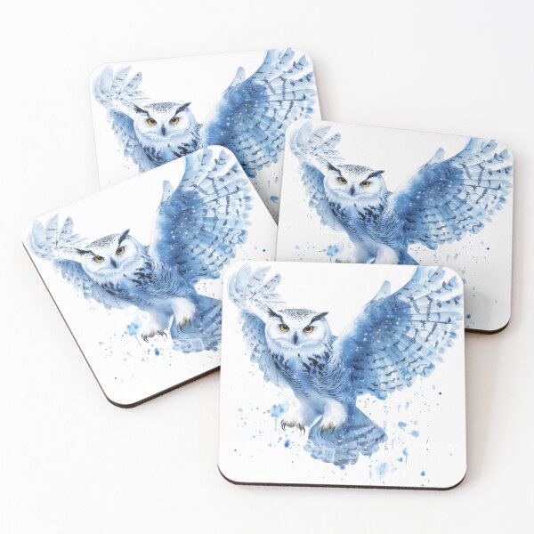 Item preview, Galactic Watercolor Snowy Owl in Flight designed and sold by CharlieDesings.